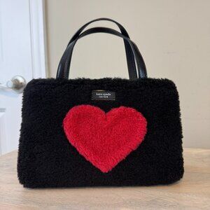 Kate Spade Small Sam Heart Faux Shearling Tote, used once